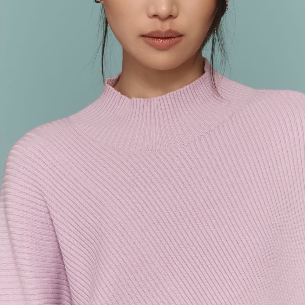 Maeve The Meredith Mock Neck Sweater Lavender Ribbed Size XL NWT - Picture 2 of 4